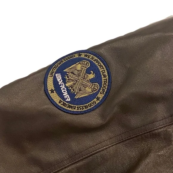 Bunkers Bay Leather Bomber Jacket - Top Gun Dealer Undercover w/ Patches - 3XL - Picture 6 of 9